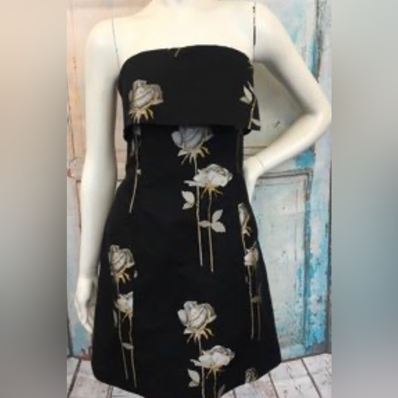 Black Floral Mini Dress - Picture 5 of 5